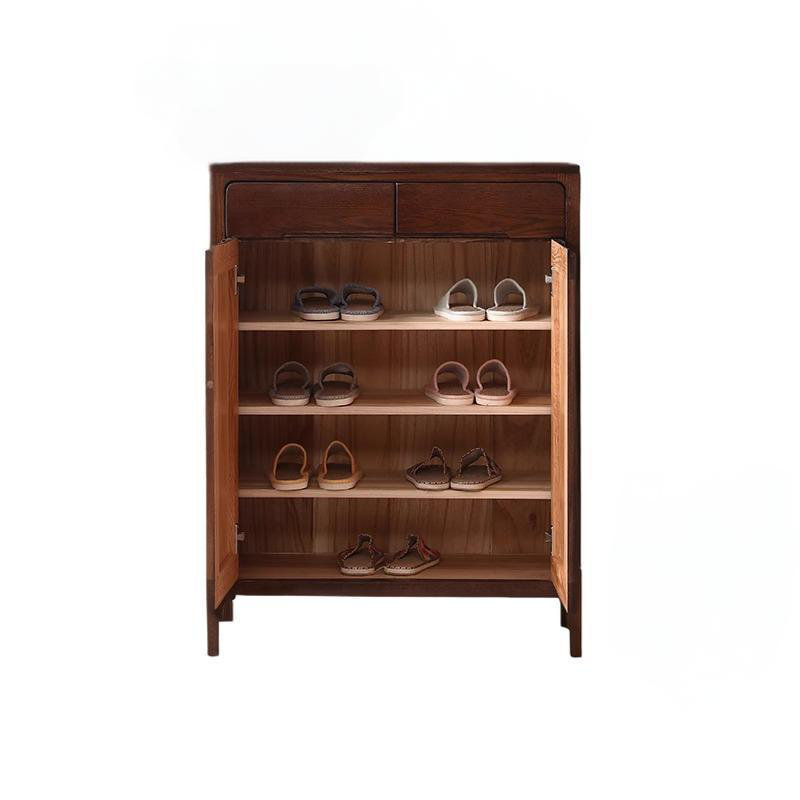 All Solid Wood Shoe Cabinet Modern Simple 16 Pair Solid Wood Shoe Storage Cabinet