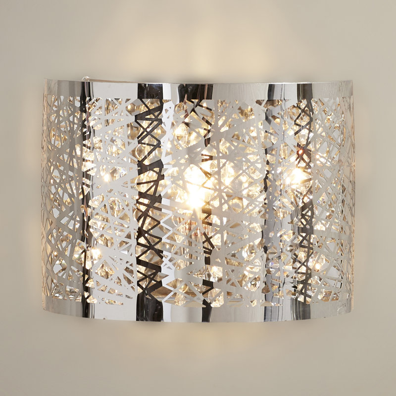 Mascher Flush Mounted Sconce, Polished Chrome