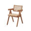 Chaise avec accoudoirs de salle à manger de style A de style Mid-Century moderne Javier (ensemble de 2), rotin et finition naturelle