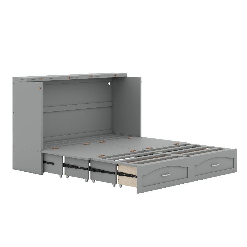 Lit escamotable avec tiroir Murphy, Gris
