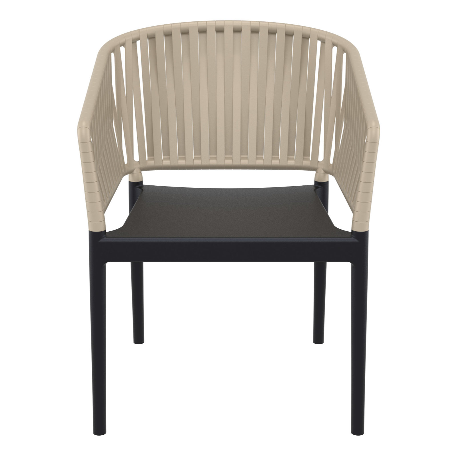 Newport Outdoor Stacking Dining Armchair, Taupe/Black