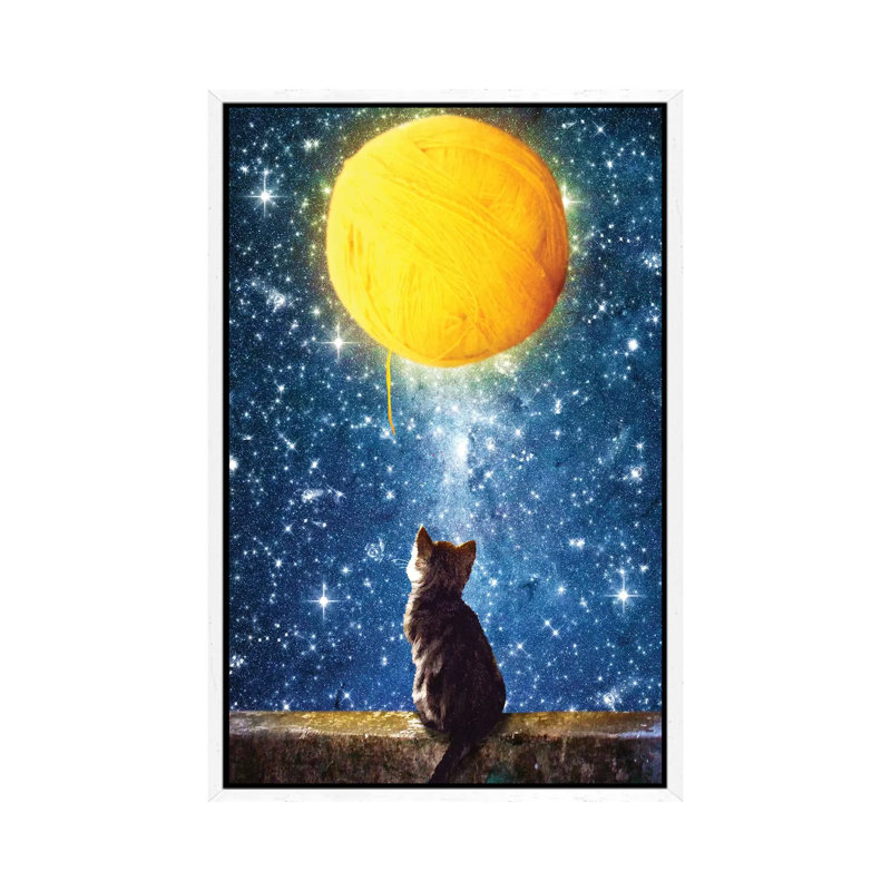 A Yarn Of Moon by Diogo Verissimo - Print on Canvas, 66.04 cm H x 45.72 cm W, White Framed