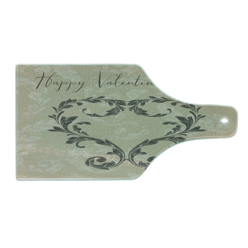 Planche à découper en verre trempé Ambesonne Victorian Saint-Valentin Taupe Taupe brun clair