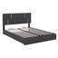 Grand lit plateforme tapissier avec système de rangement hydraulique-768052909