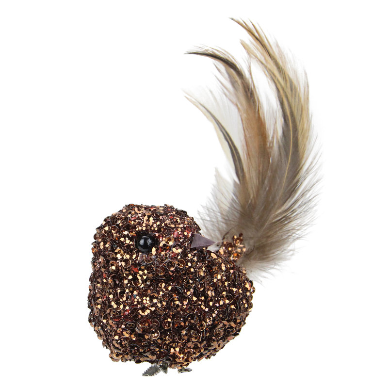 Ornement de Noël 7,5 "à paillettes avec pince, Bronze