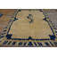 Antique Medallion Wool Hand Knotted Pile Blue 1920s Rug