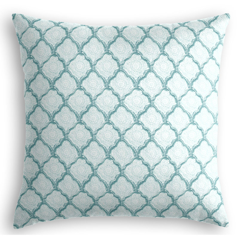 Sanganer Square Pillow Cover & Insert, 16" x 16", Gray