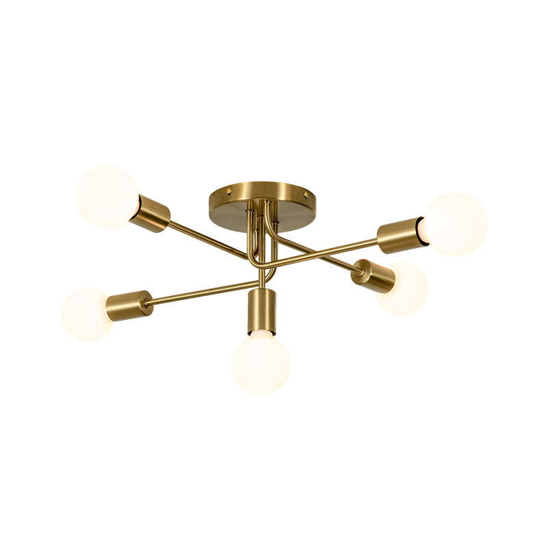 Plafonnier semi-encastré 5 lumières Mid-Century
