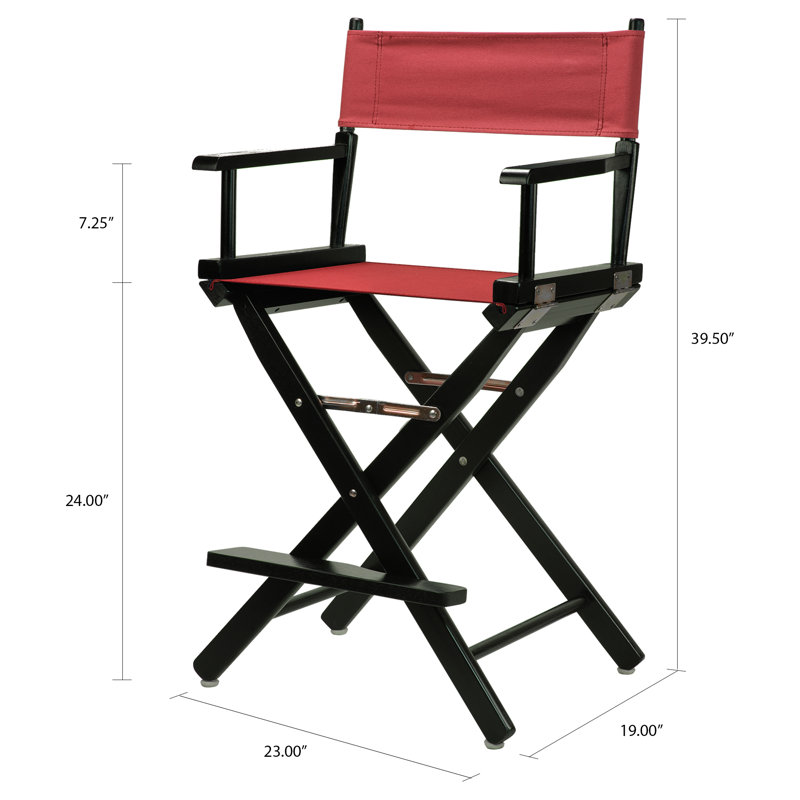 Chaise de réalisateur pliante 24 po, Bourgogne, Noir, noir, noir, noir