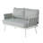 Steel Loveseat And Table, Off White+Grey-1485925006-1485925004