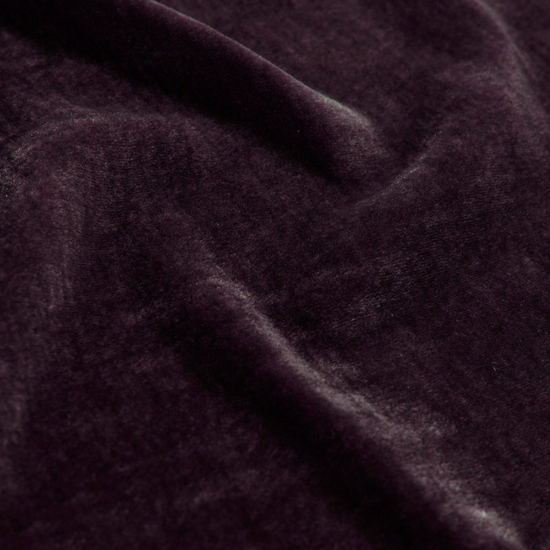 Stella Faux Silk Velvet Classic Chic Modern Rustic Ruffled 2 Piece Waterfall Pillowcase Set, Dark Violet