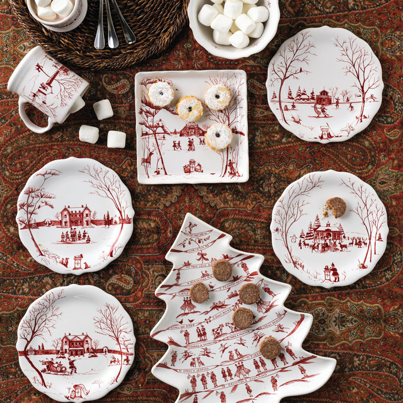 Country Estate Winter Frolic 15" Tree Platter