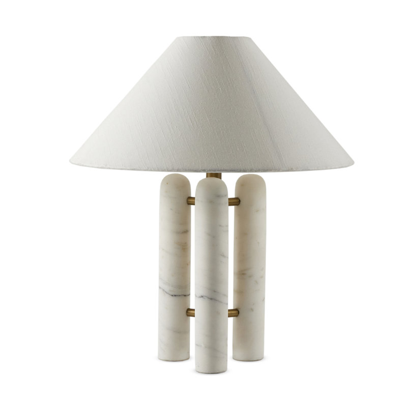 Medici Table Lamp, Polyester, White, White