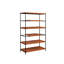 Bibliothèque à 6 tablettes en chêne miel chaud et noir - Bibliothèque fonctionnelle confortable pour les objets décoratifs