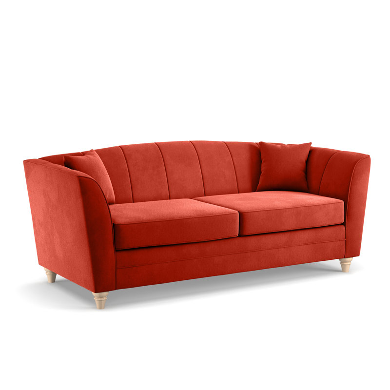 Laverton 194Cm Velvet Flared Arm Sofa, Paprika