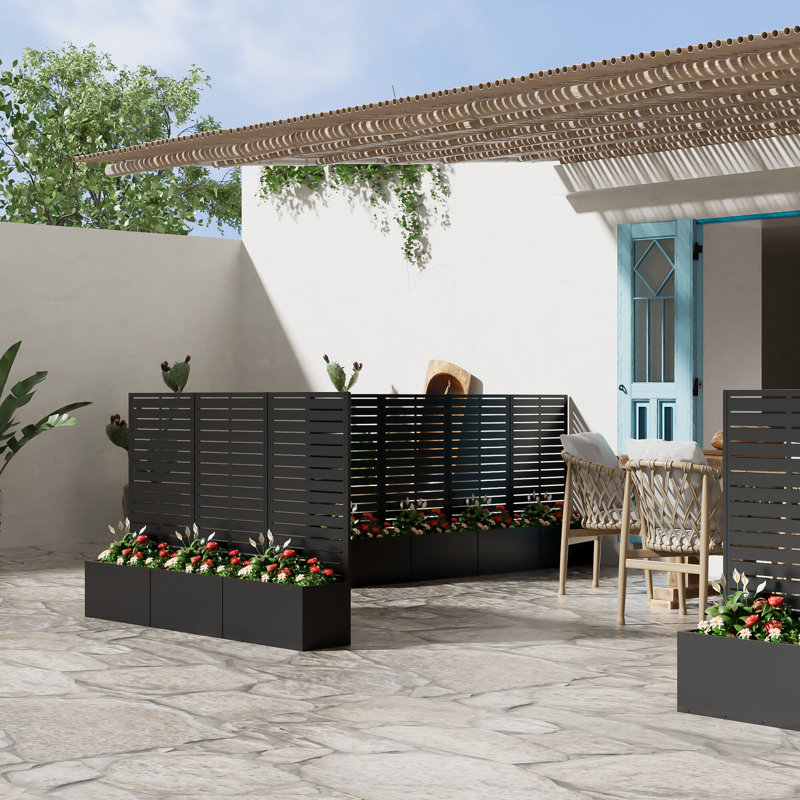 Metal Planter Box with Trellis, 47" H x 24" W x 11" D