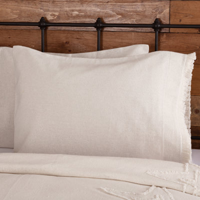 Taie d'oreiller 100% coton à densité de tissage 136 Burlap Natural
