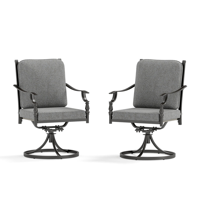 Chaise de patio pivotante avec coussins   