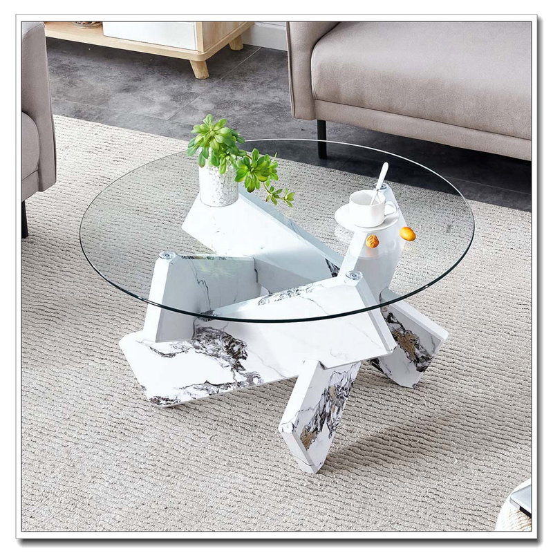 Table basse ronde en verre