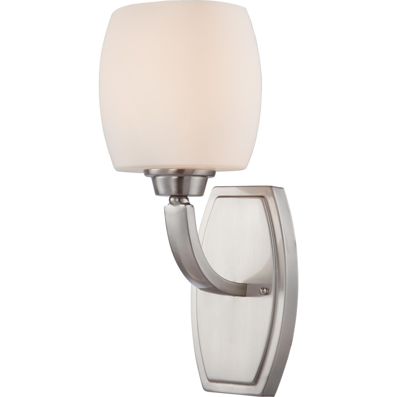 Crafton Armed Sconce, Brushed Nickel / Satin White