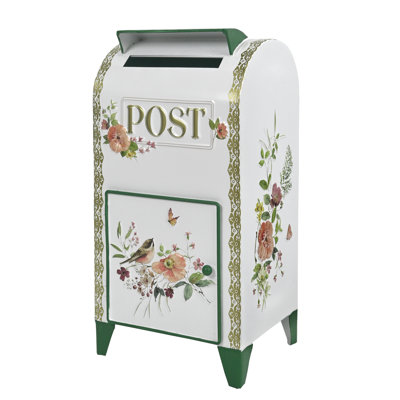 Vintage Wedding Mailbox, Farmhouse Metal Post Box Decorative Mailboxes for Letters Cards Collection and Tabletop Decor