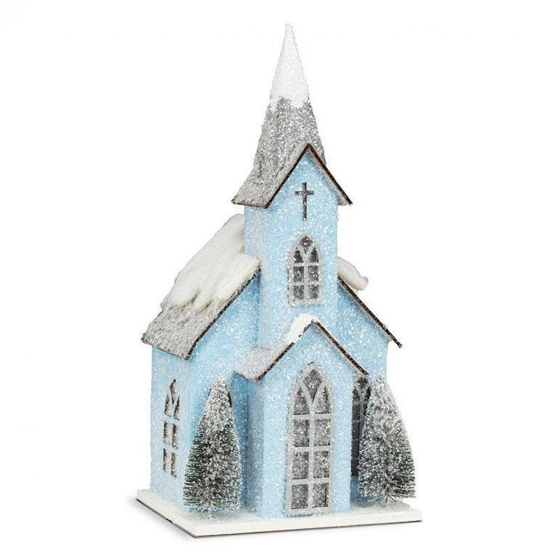 Figurine Snowy Glitter Church