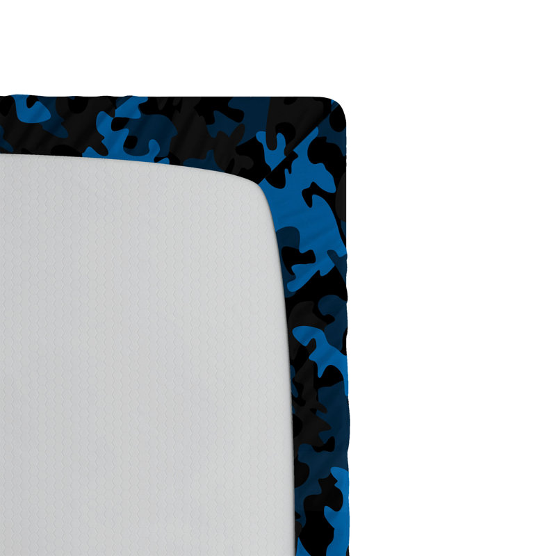 Drap-housse Ambesonne, paquet de 2, Vert armée / noir / bleu, Drap-housse de taille très grand