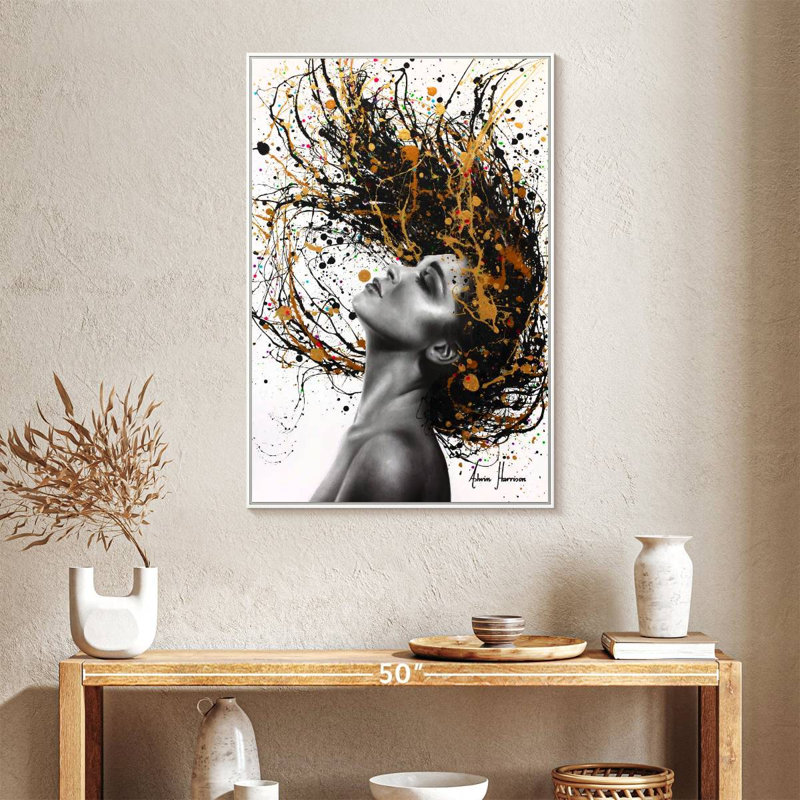 Plus profond que l'âme, 25" x 37", Cadre flottant blanc