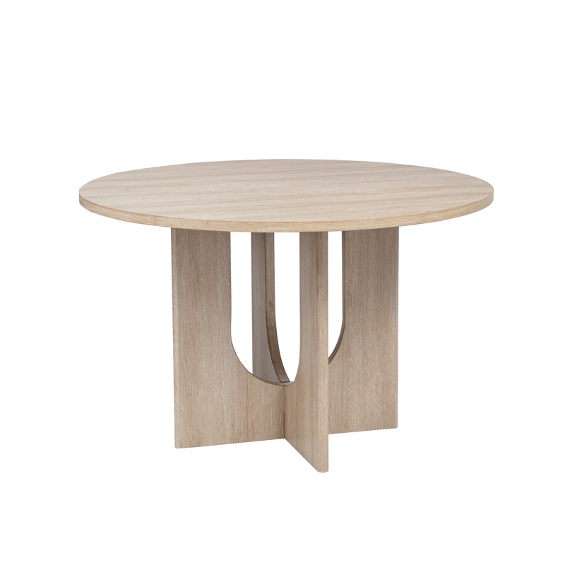 Harrisonburg 47.3"W Round Dining Table with U-shaped Pedestal Base, Light Oak