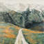 Paysage montagneux gris sur toile | Décoration intérieure contemporaine