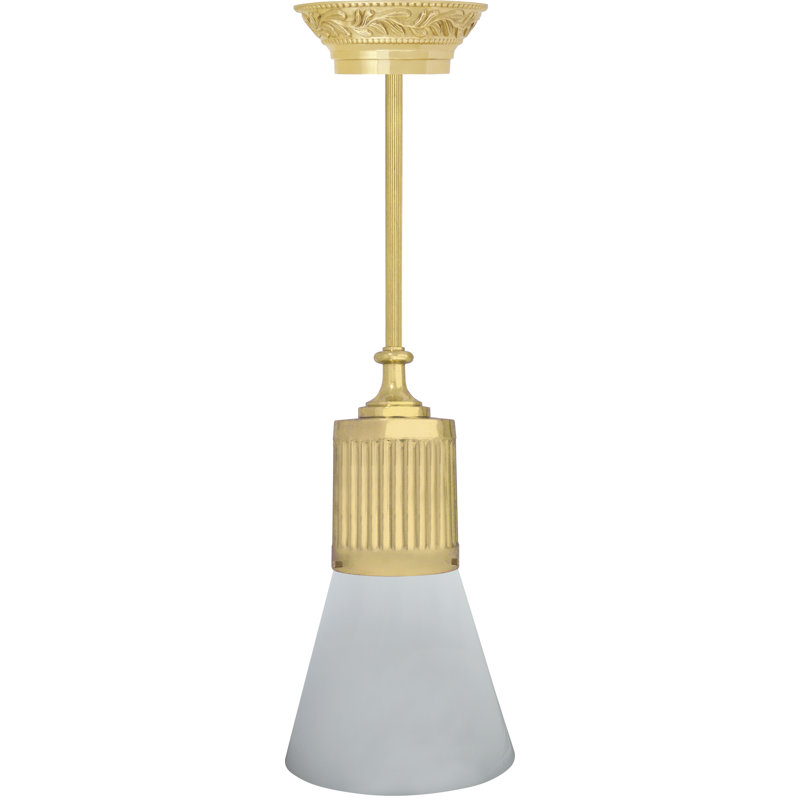 Foshee Glass LED Semi Flush Mount, Bright Gold