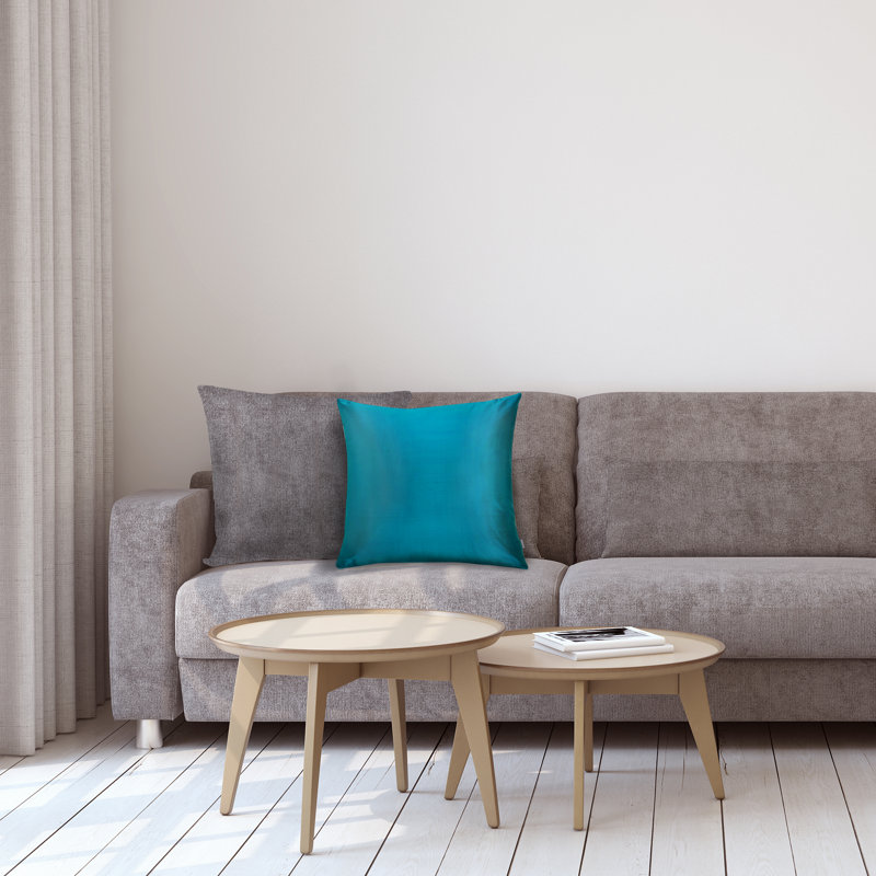Housse de coussin en soie Cecelia, Bleu sarcelle
