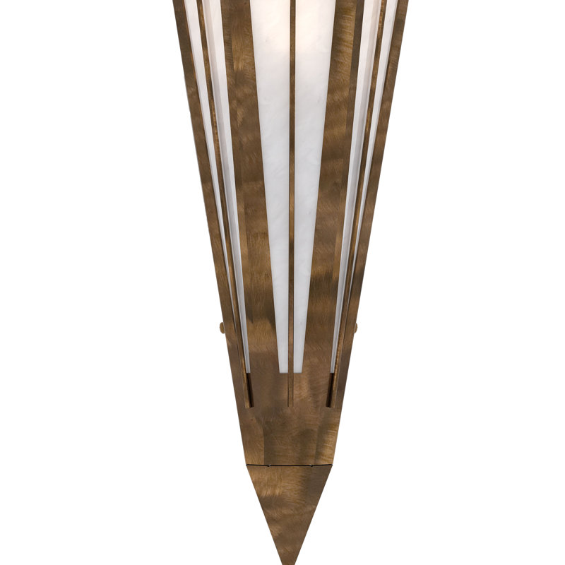 1 - Light Flush Mounted Sconce, Antique Copper, White, Glass