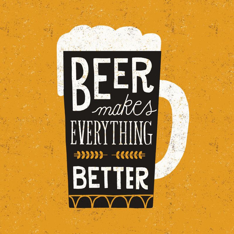 Reproduction d’art textuel sur toile « Craft Beer II » par Michael Mullan, H 12 po x l 8 po