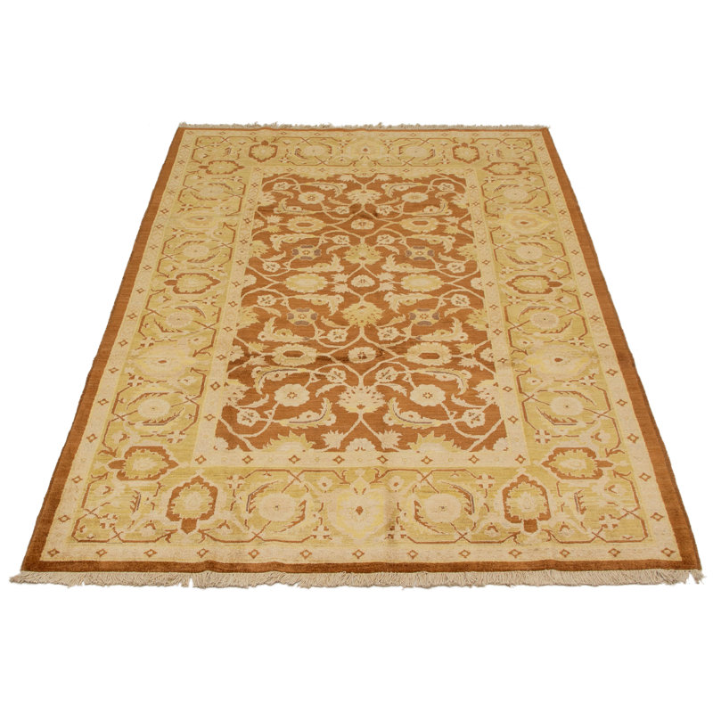 Tapis unique en laine noué à la main style Baluch des années 1980 de 6 pi x 9 pi 6 po brun Puc