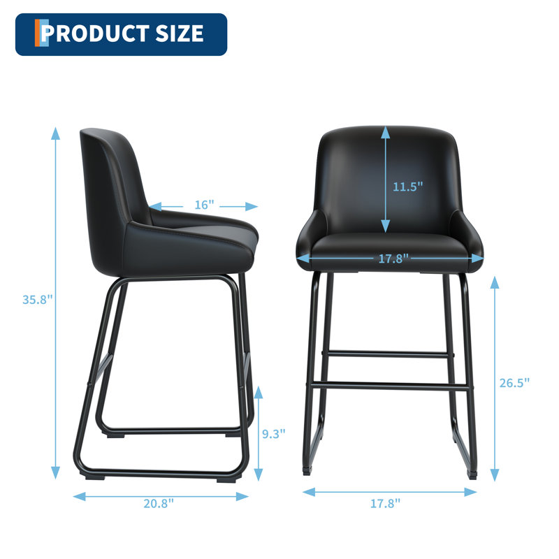 Counter Stool with Metal Frame