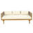 3-Seater Daybed with Rattan Arms, Beige Cushion
