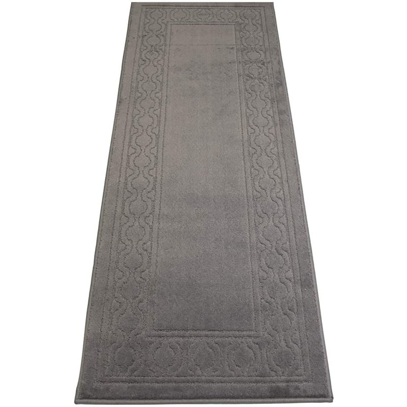 Tapis gris antidérapant lavable à la machine, Tapis de couloir 2 pi 2 po x 8 pi