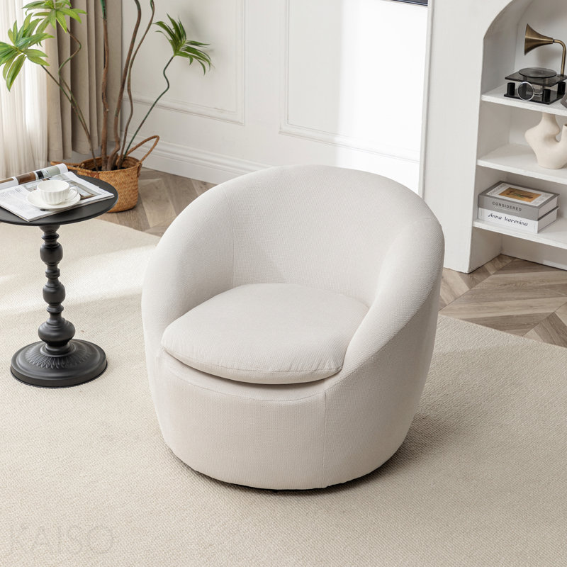 Fauteuil demi-tonneau Winnie, Beige Fabric