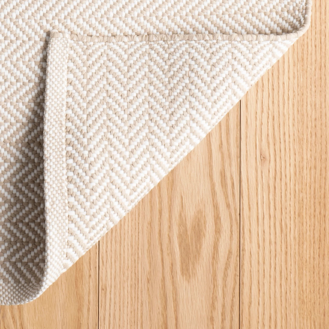 C3 Herringbone Linen White Outdoor Rug, Rectangle 7'6" x 9'6"