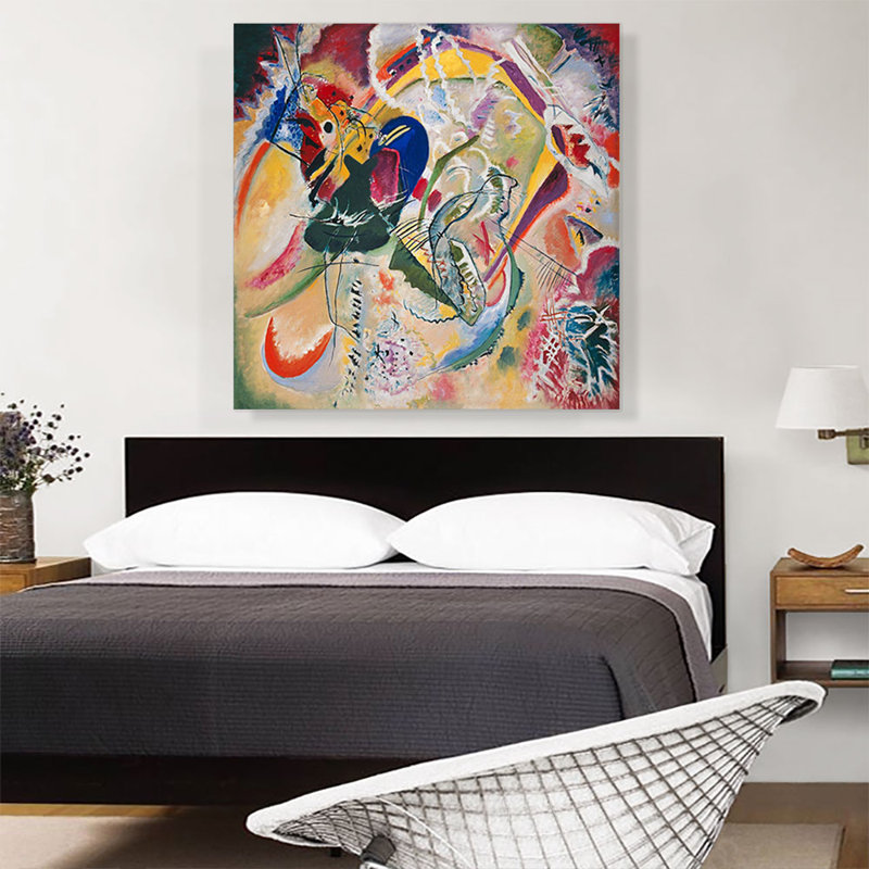 Reproduction sur toile tendue, "improvisation 35 1914" par Wassily Kandinsky, H 36 po x l 36 po x 1,5 po