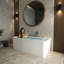 67” Whirlpool Freestanding Soaking Acrylic Jetted Bathtub with LED Control Panel