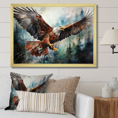 Native Art Spirit Of Eagle Framed On Canvas Print
