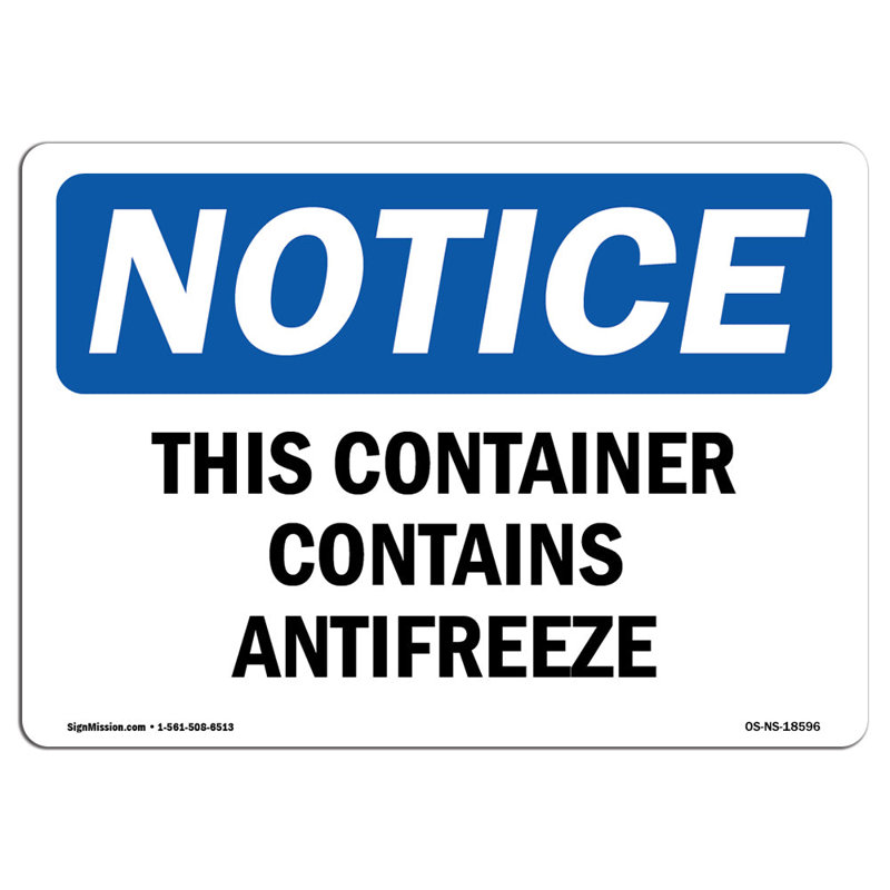 Ce contenant contient une affiche en aluminium antigel 18 x 24, H 12 po x l 18 po x P 0,1 po