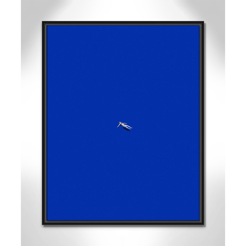 «No stress print» par Leon, Toile avec cadre, 23.5'' W x 29.5'' H, Cadre flottant noir