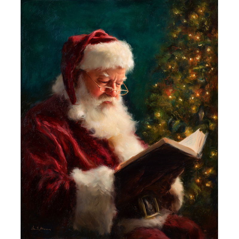 Art mural sur toile tendu père Noël, 24 po x 30 po