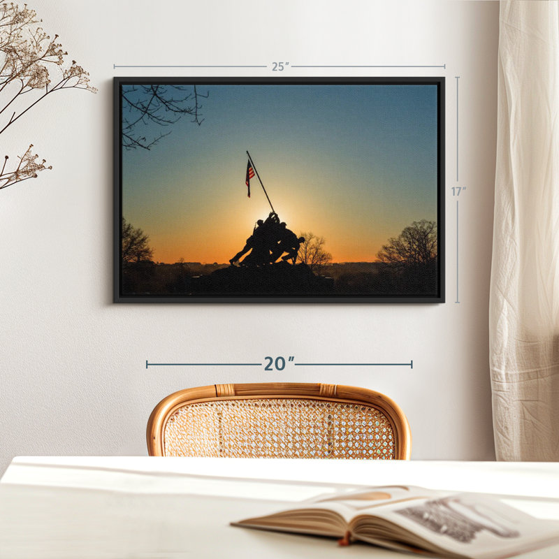 Architecture «Marine Corps Memorial Silhouette Art mural», H 17 po x l 25 po