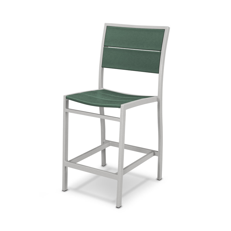 Chaise d'appoint POLYWOOD Surf City, Argent texturé / Forêt tropicale
