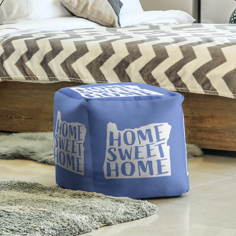 Repose-pieds cube the home oregon, H 13 po x l 13 po x P 13 po, bleu