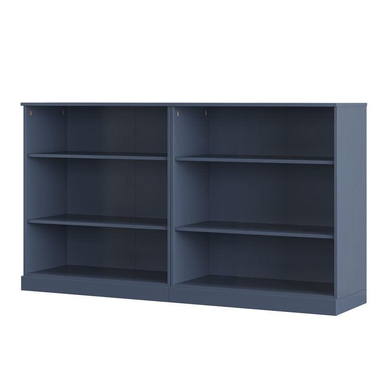 Bibliothèque 100% bois massif à 6 tablettes avec rangement ouvert et tablettes réglables, étagère de présentation, l 64 po x H 35,75 po